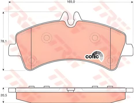 Дискові гальмівні колодки MERCEDES-BENZ SPRINTER 06-, TRW (GDB1699)