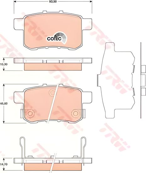 Дискові гальмівні колодки Honda Accord (R 09), TRW (GDB3482)