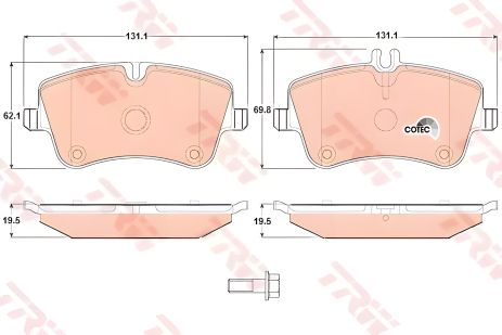 Гальмівні колодки для MERCEDES C180/C200/C220/C230/C240/C270/C320/CLK200/SLK200 - TRW (GDB1413)