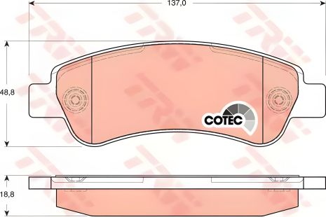 Гальмівні дискові колодки Citroen Jumper, Peugeot Boxer від TRW (GDB1682)