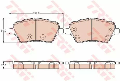 Дискові гальмівні колодки FORD B-Max 12, TRW (GDB1959) Дискові гальмівні колодки FORD B-Max 12, TRW (GDB1959)