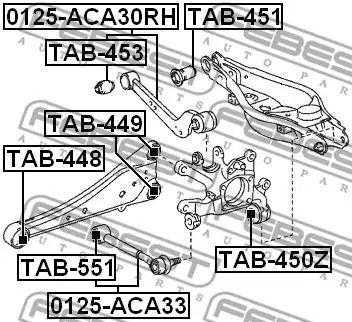 Тяга задняя поперечная с шаровой, toyota rav 4/lexus nx 12- FEBEST (0125ACA33)