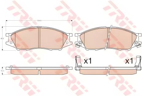 Дискові гальмівні колодки NISSAN Almera(B10) F 06-12, TRW (GDB3563)