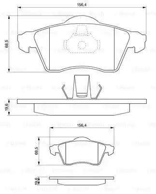 Колодки тормозные дисковые VW T4 (70XB, 70XC, 7DB, 7DW) передн. BOSCH (0986494008)