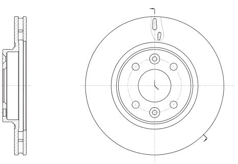 Передній гальмівний диск для Clio/Fortwo/Logan/Sandero/Symbol (12-21), WOKING (D6153510)