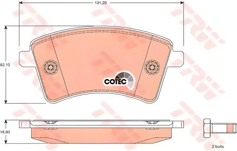 Дисковые тормозные колодки RENAULT Kangoo 1.5-1.6, TRW (GDB1785)