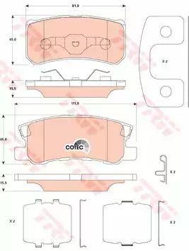 Гальмівні колодки дискові JEEP Compas/Patriot R 10, TRW (GDB4600)