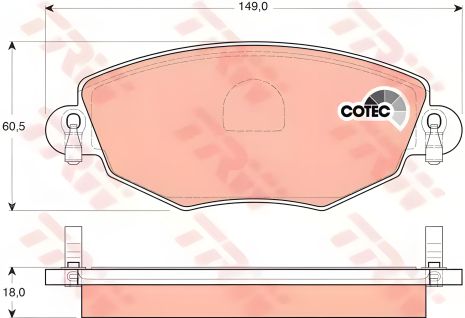 Колодки тормозные дисковые FORD MONDEO III (B5Y) передн. TRW (GDB1434)