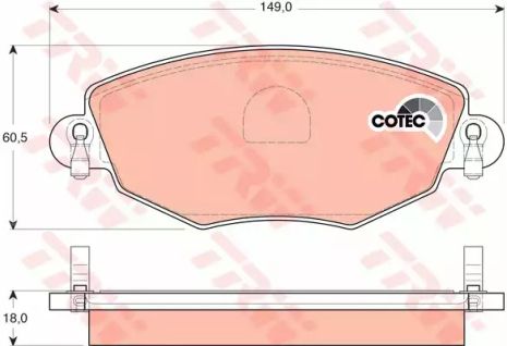 Колодка гальм. диск. FORD MONDEO III (B5Y) передн. , TRW (GDB1434)