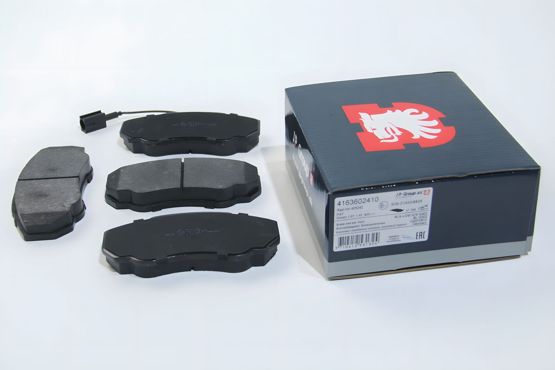 Передние тормозные колодки Ducato/Jumper/Boxer 02-06 (1.4t), JP Group (4163602410) Передние тормозные колодки Ducato/Jumper/Boxer 02-06 (1.4t), JP Group (4163602410)