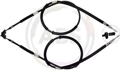 Задний трос ручного тормоза Astra G 98- (диск) (1592/1403x2) (Lucas), ABS (K16945)