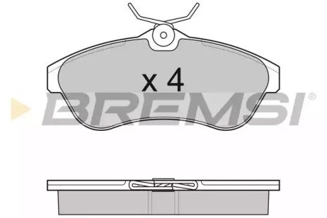 Колодки передние тормозные Citroen C2/C3 02- (TRW) (128,7x56,1x19), Bremsi (BP3009)