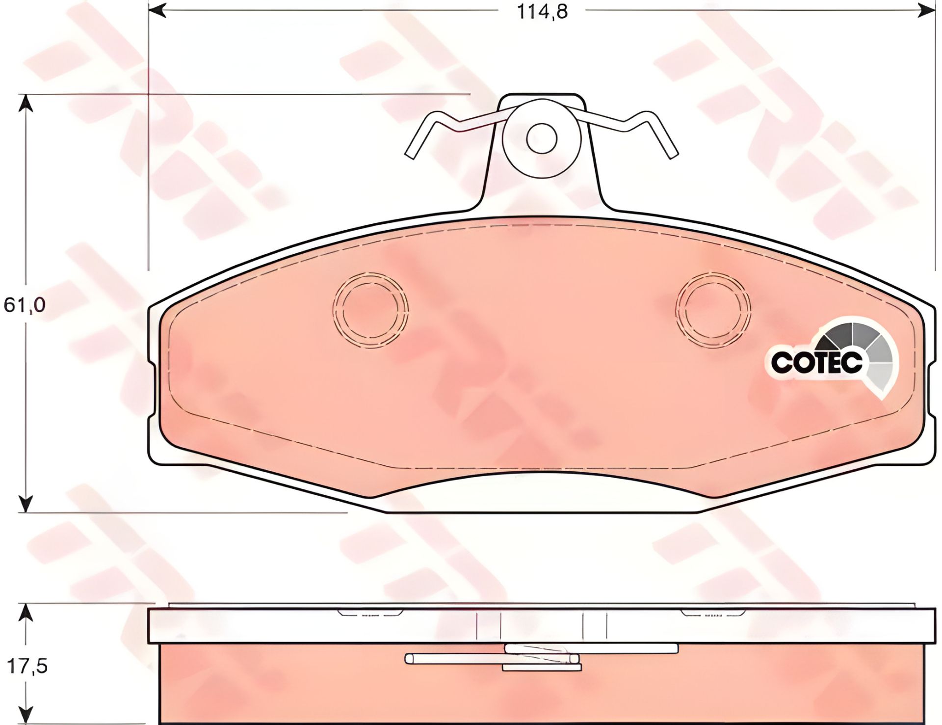 Гальмівна колодка дискова SKODA FAVORIT, FORMAN, VW CADDY передня, TRW (GDB1280) Гальмівна колодка дискова SKODA FAVORIT, FORMAN, VW CADDY передня, TRW (GDB1280)