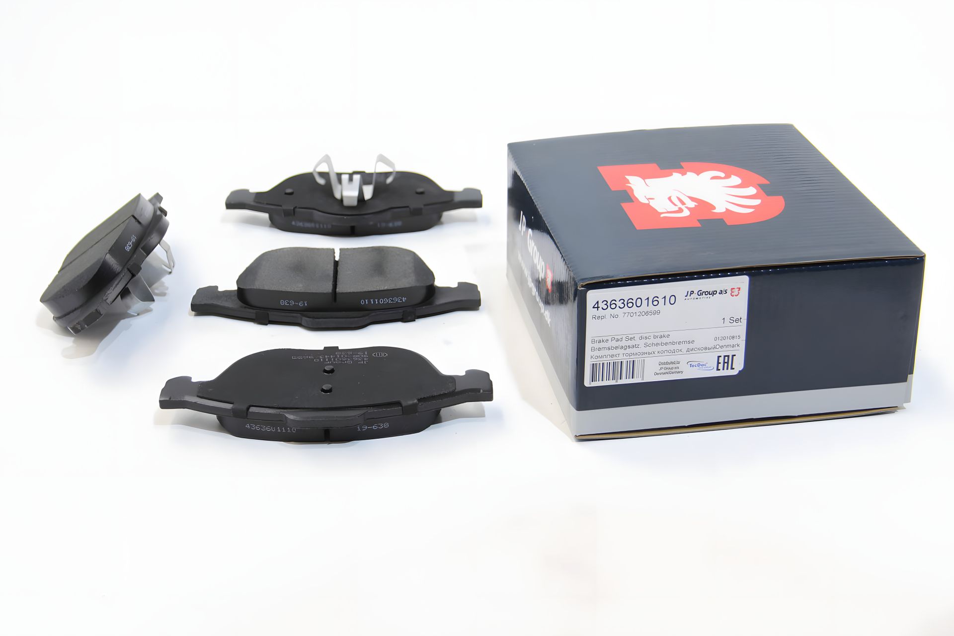 Передні гальмівні колодки для Scenic 03-/Grand Scenic 04- (ATE), JP Group (4363601610) Передні гальмівні колодки для Scenic 03-/Grand Scenic 04- (ATE), JP Group (4363601610)