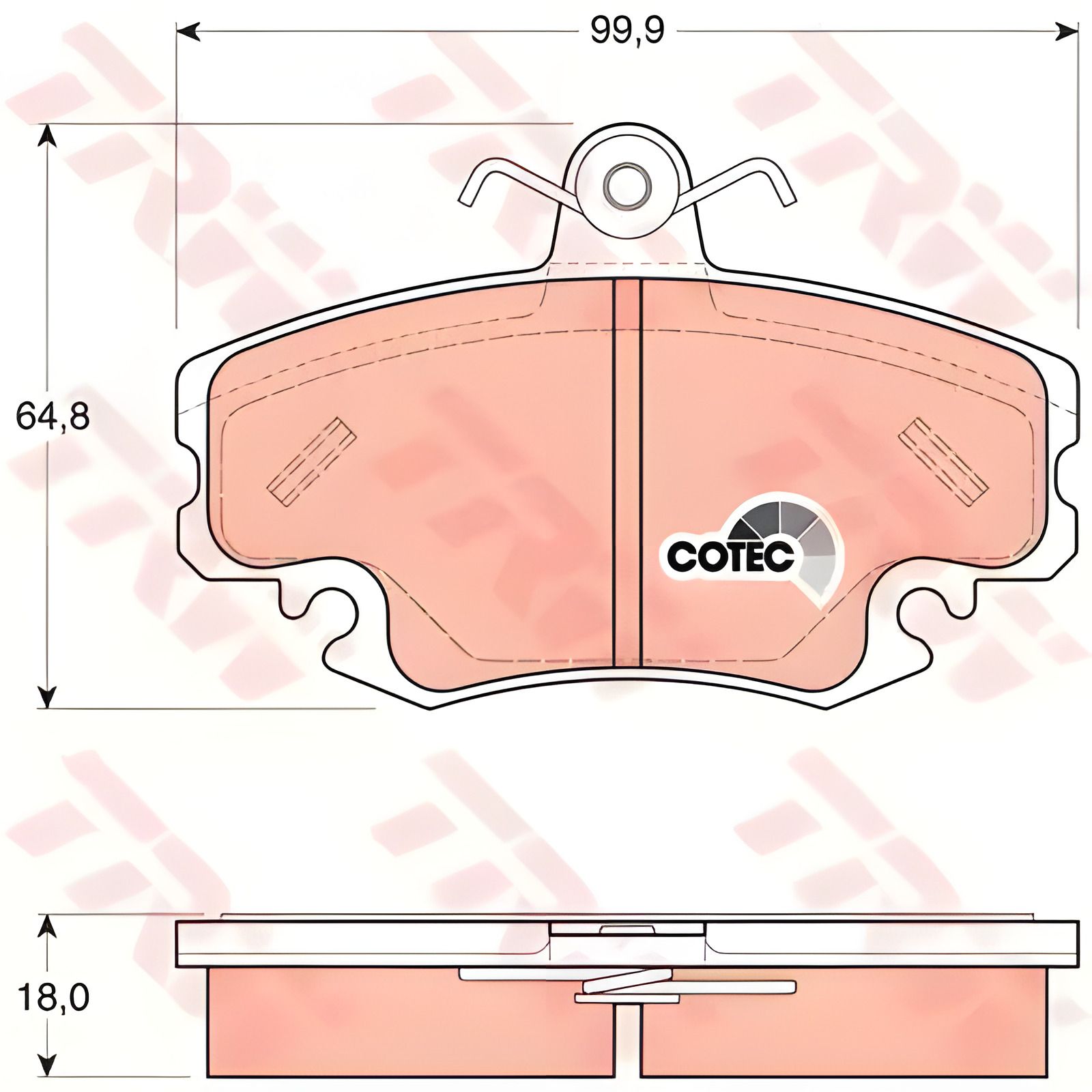 Дискові гальмівні колодки RENAULT Clio/Clio Van/Express/Express Pick Up/Extra/Megane/Megane Cabrio, TRW (GDB1 Дискові гальмівні колодки RENAULT Clio/Clio Van/Express/Express Pick Up/Extra/Megane/Megane Cabrio, TRW (GDB1
