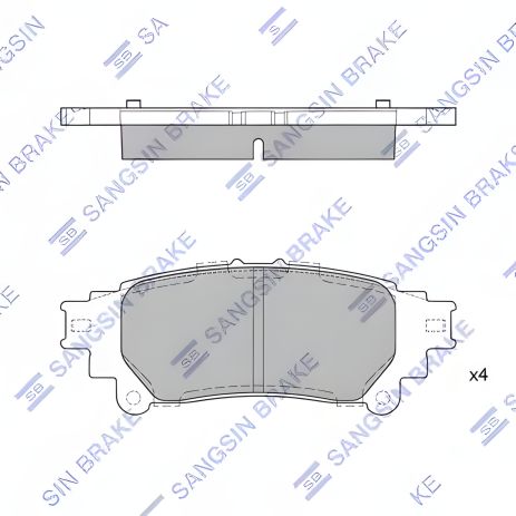 Задние тормозные колодки TOYOTA RX350, RX450H 10-, SANGSIN (SP1458)