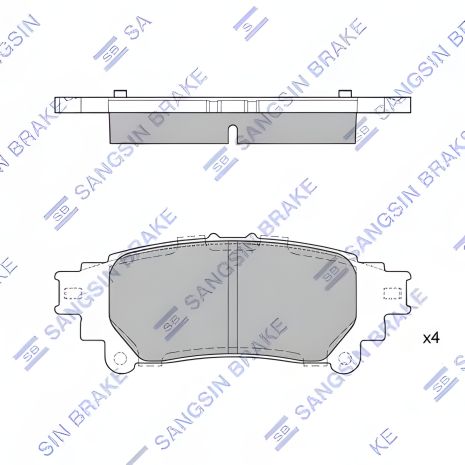 Задние тормозные колодки TOYOTA RX350, RX450H 10-, SANGSIN (SP1458)