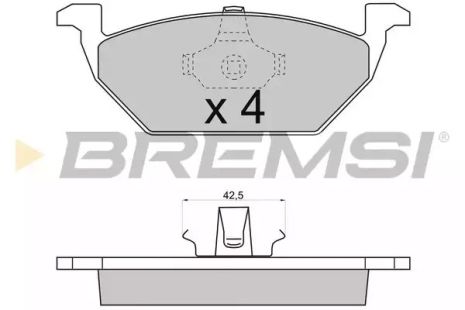 Колодки передние тормозные Caddy III/Golf V/Octavia/A3 96-, Bremsi (BP2712)