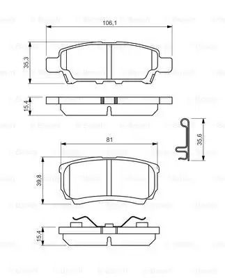 Колодки гальмівні MITSUBISHI LANCER задн. BOSCH (0986494502)