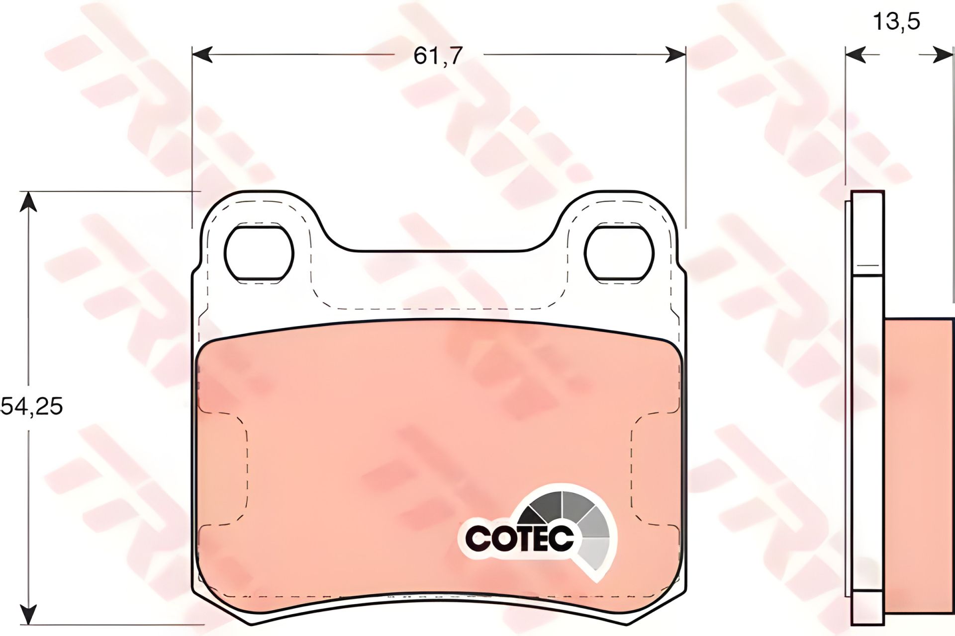 Задня гальмівна колодка MB 190 (W201), TRW (GDB294) Задня гальмівна колодка MB 190 (W201), TRW (GDB294)