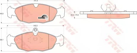 Тормозные колодки дисковые DAEWOO LANOS/NEXIA передн. TRW (GDB1040)
