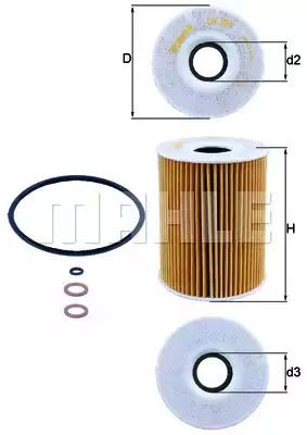 Фільтр масляний BMW 3, MAHLE/KNECHT (OX254D3)