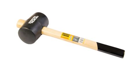 Резиновая киянка 60 мм, 450 г, древесная ручка, черная, MASTERTOOL модель 02-0302 Резиновая киянка 60 мм, 450 г, древесная ручка, черная, MASTERTOOL модель 02-0302