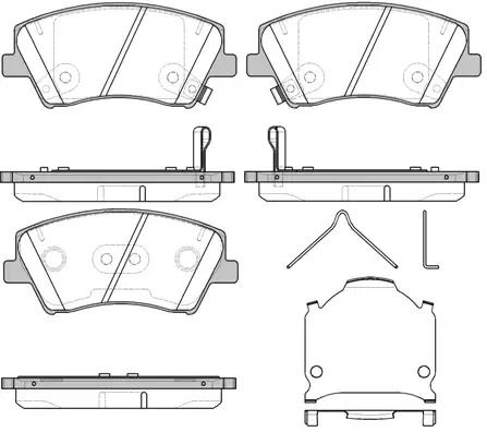 Комплект тормозных колодок, дисковый тормоз HYUNDAI ELANTRA, WOKING (P1512304)