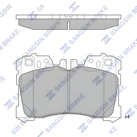 Комплект дисковых тормозных колодок для HYUNDAI ix35, LEXUS LS, HI-Q (SP1496)