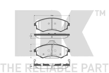 Набір гальмівних прокладок, Disc Brake NK (223412)