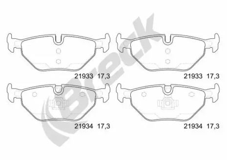 Комплект тормозных колодок, дисковый тормоз ROVER 75, SAAB 9-5, BRECK (219340070400)