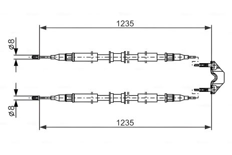 Трос ручного тормоза OPEL COMBO, BOSCH (1987477869)