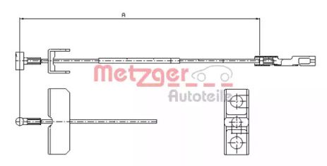 Трос ручного тормоза NISSAN PRIMASTAR, OPEL VIVARO, METZGER (116802)