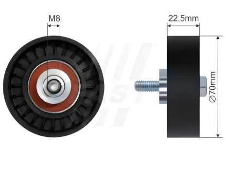 Ролик натяжний поліклінового ременя IVECO DAILY, PEUGEOT BOXER FAST (FT44550)