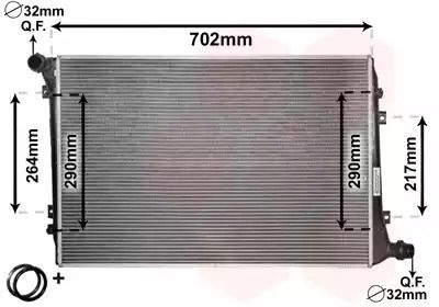 Радіатор двигуна охолоджувач SKODA SUPERB, SEAT ALTEA, Van Wezel (58002224)