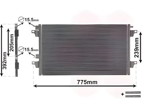 Конденсор кондиціонера Van Wezel (43005366) для RENAULT VEL Конденсор кондиціонера Van Wezel (43005366) для RENAULT VEL