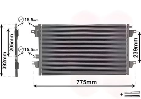 Конденсор кондиционера RENAULT VEL, фирма Van Wezel (43005366)