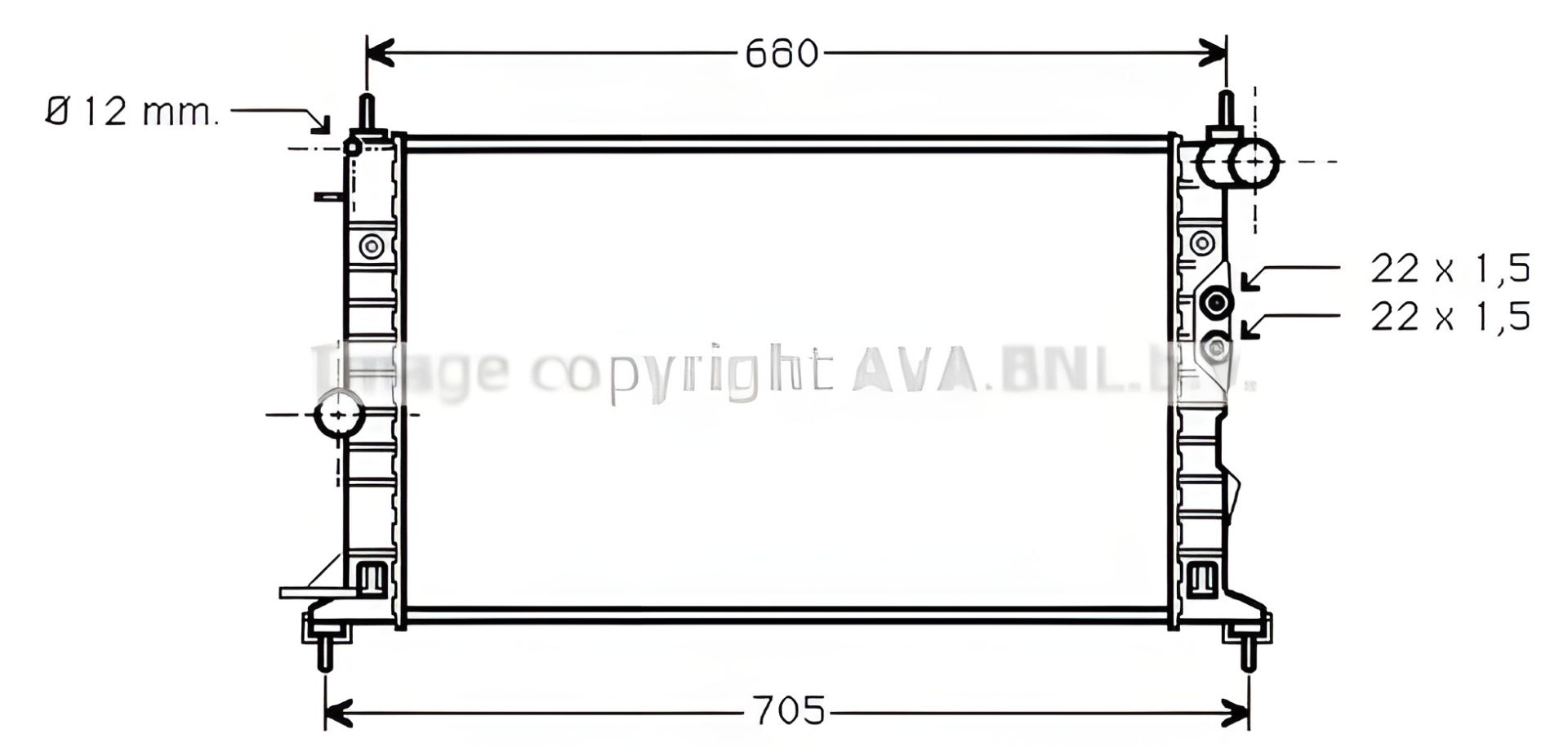 Радиатор охлаждения двигателя для VAUXHALL VECTRA и OPEL VECTRA, AVA COOLING (OLA2244) Радиатор охлаждения двигателя для VAUXHALL VECTRA и OPEL VECTRA, AVA COOLING (OLA2244)