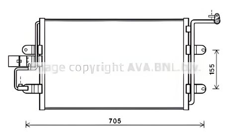 Конденсор радиатора кондиционера SEAT LEON, VW BORA, AVA COOLING (AI5130)