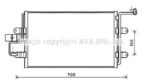Конденсор радиатора кондиционера SEAT LEON, VW BORA, AVA COOLING (AI5130)