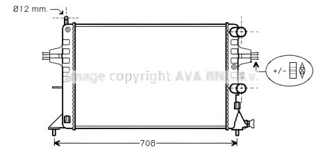 Радіатор охолодження двигуна для OPEL ASTRA, AVA COOLING (OLA2255)