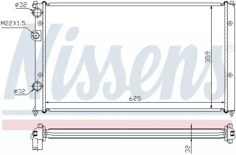 Радіатор охолодження двигуна VW POLO, SEAT CORDOBA, NISSENS (652551)