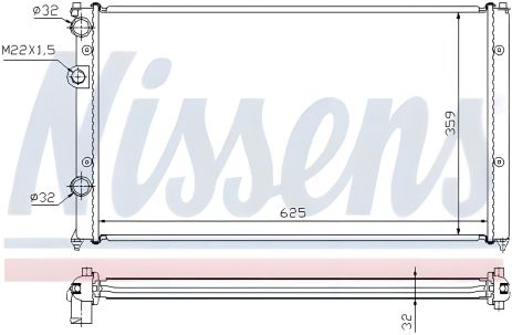 Охолоджуючий радіатор двигуна VW POLO, SEAT CORDOBA, NISSENS (652551)