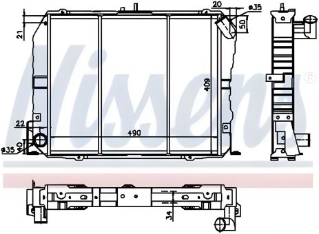Радиатор охлаждения двигателя для TOYOTA HIACE, NISSENS (64737) Радиатор охлаждения двигателя для TOYOTA HIACE, NISSENS (64737)