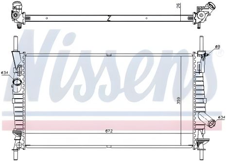 Охлаждения радиатор двигателя для FORD TRANSIT, марка NISSENS (62128)