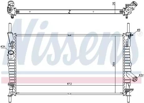 Радіатор охолодження двигуна FORD TRANSIT, NISSENS (62128)