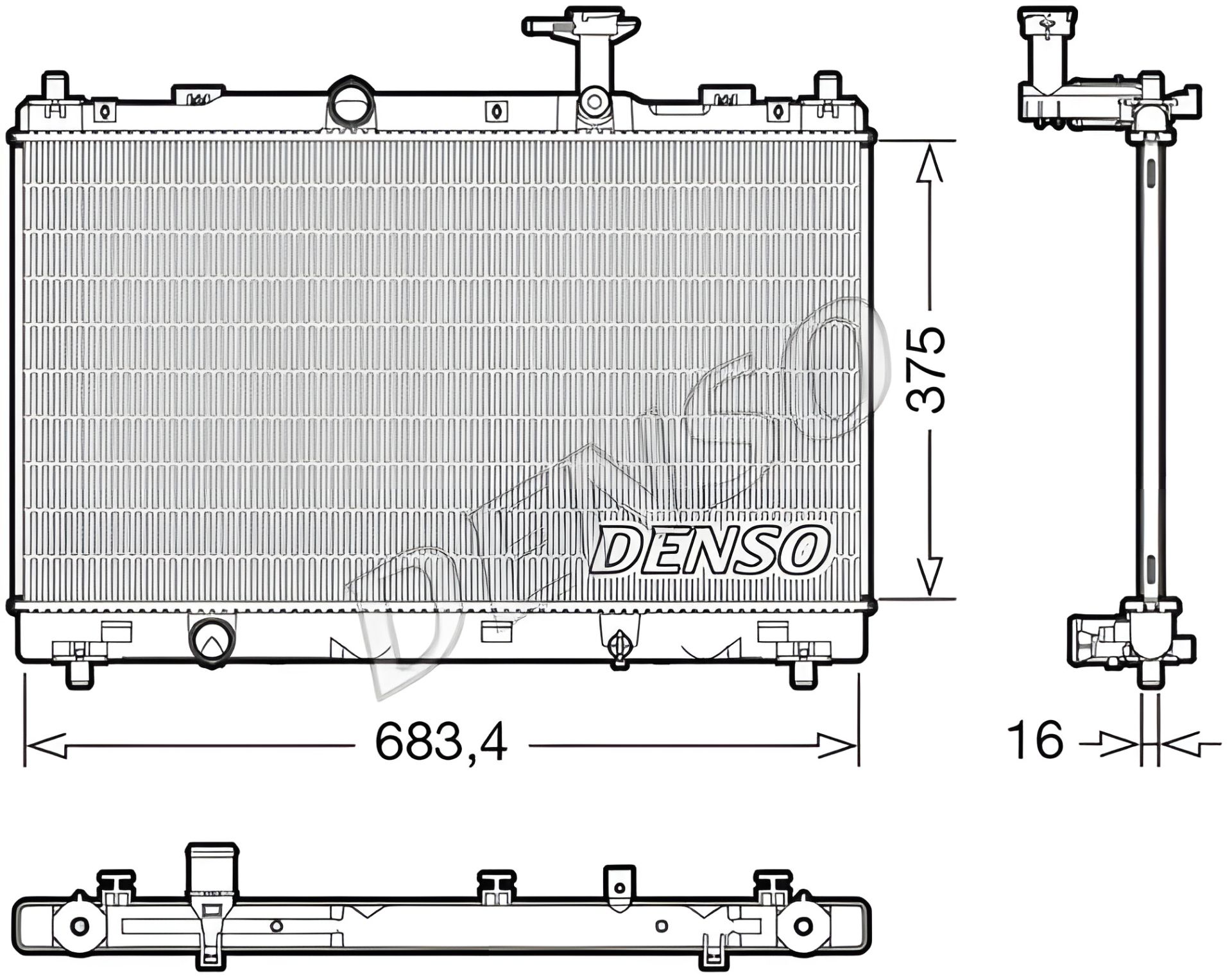 Радіатор двигуна охолодження SUZUKI VITARA, DENSO (DRM47038) Радіатор двигуна охолодження SUZUKI VITARA, DENSO (DRM47038)