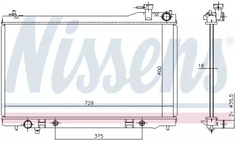 Радіатор охолодження двигуна INFINITI G, NISSENS (681212)