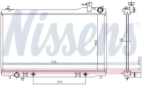 Радиатор охлаждения двигателя INFINITI G, NISSENS (681212) Радиатор охлаждения двигателя INFINITI G, NISSENS (681212)