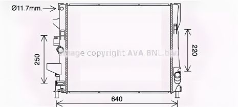 Радиатор охлаждения для двигателя FORD FOCUS, AVA COOLING (FD2644)